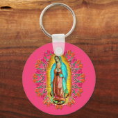 Onze Lady Guadalupe Maagd Mary Katholieke Saint Pi Sleutelhanger (Voorkant)