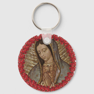 ONZE LADY GUADALUPE MET SPAANSE ROZEN SLEUTELHANGER