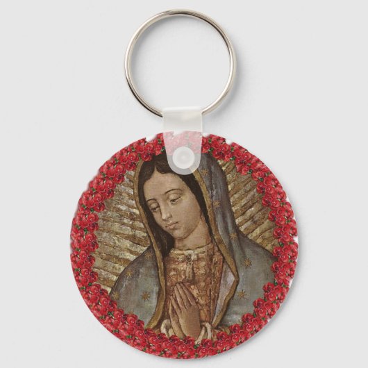 ONZE LADY GUADALUPE MET SPAANSE ROZEN SLEUTELHANGER (Voorkant)