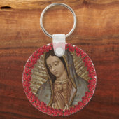 ONZE LADY GUADALUPE MET SPAANSE ROZEN SLEUTELHANGER (Voorkant)
