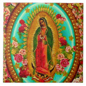 Onze Lady Guadalupe Mexicaanse Saint Virgin Mary Tegeltje (Voorkant)