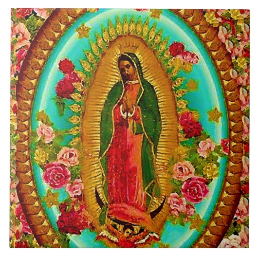 Onze Lady Guadalupe Mexicaanse Saint Virgin Mary Tegeltje (Voorkant)