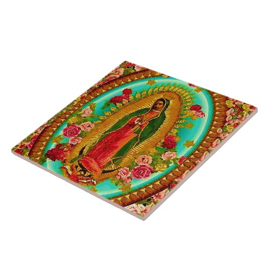 Onze Lady Guadalupe Mexicaanse Saint Virgin Mary Tegeltje (Zijkant)