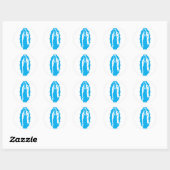 Onze Lady Guadalupe Modern Aqua Ronde Sticker (Vel)