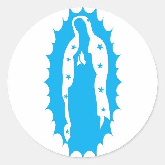 Onze Lady Guadalupe Modern Aqua Ronde Sticker (Voorkant)