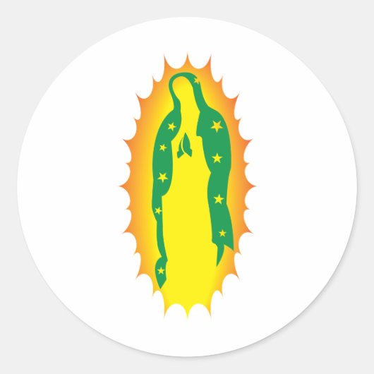 Onze Lady Guadalupe Modern Ronde Sticker (Voorkant)