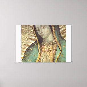 ONZE LADY GUADALUPE NATUURLIJK OP WITTE PANELS CANVAS AFDRUK