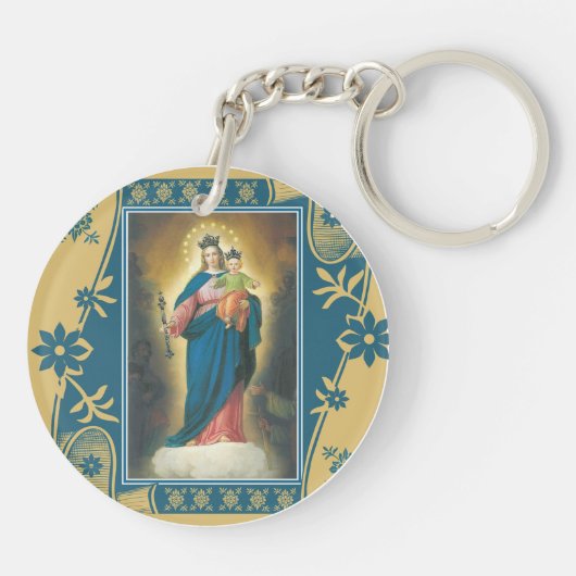 Onze Lady Help voor christenen met Baby Jesus Sleutelhanger (Achterkant)