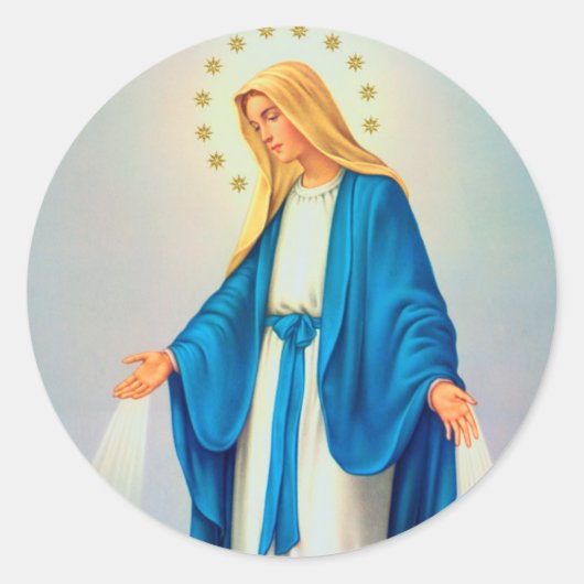 Onze Lady Immaculate Conception Ronde Sticker (Voorkant)