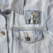 Onze Lady of Grace Virgin Mary Vierkante Button 5,1 Cm (In situ)
