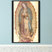 ONZE LADY OF GUADALUPE 30x45 NATUURLIJK ON BLACK Canvas Afdruk (Insitu (Houten vloer))