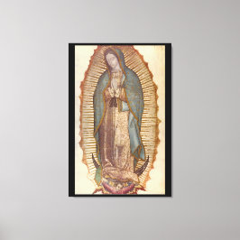 ONZE LADY OF GUADALUPE 30x45 NATUURLIJK ON BLACK Canvas Afdruk