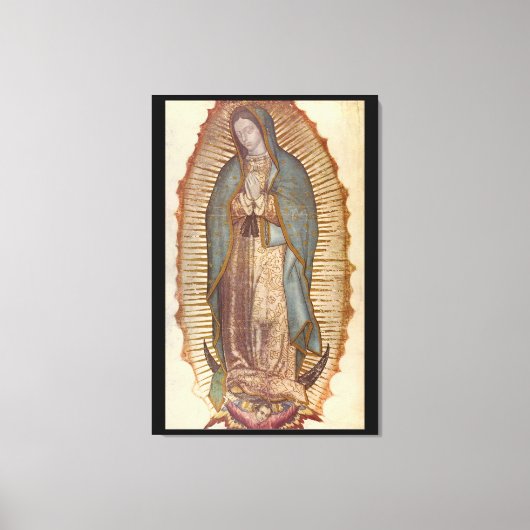 ONZE LADY OF GUADALUPE 30x45 NATUURLIJK ON BLACK Canvas Afdruk (Voorkant)