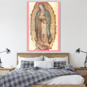 ONZE LADY OF GUADALUPE 30x45 NATUURLIJK ON PINK Canvas Afdruk (Insitu (Slaapkamer))