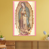 ONZE LADY OF GUADALUPE 30x45 NATUURLIJK ON PINK Canvas Afdruk (Insitu (Woonkamer))