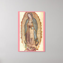 ONZE LADY OF GUADALUPE 30x45 NATUURLIJK ON PINK Canvas Afdruk