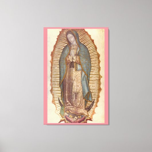 ONZE LADY OF GUADALUPE 30x45 NATUURLIJK ON PINK Canvas Afdruk (Voorkant)