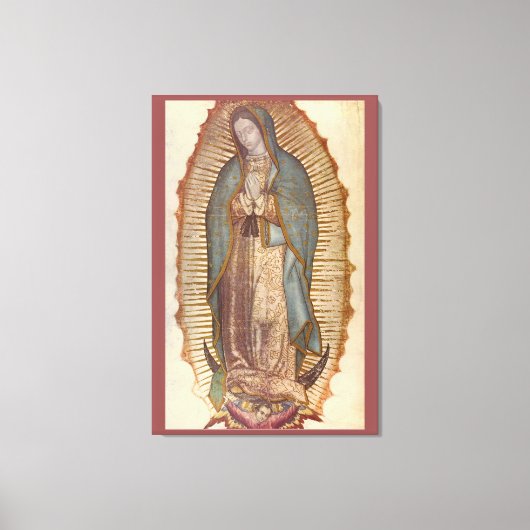 ONZE LADY OF GUADALUPE 30x45 NATUURLIJK OP BROWN Canvas Afdruk (Voorkant)