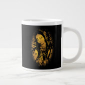 Onze Lady of Guadalupe koffiebeker goud en zwart Grote Koffiekop (Rechts)