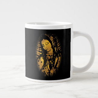 Onze Lady of Guadalupe koffiebeker goud en zwart Grote Koffiekop