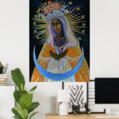 Onze Lady Ostra Brama Moeder van Mercy Black Madon Poster (Thuiskantoor)
