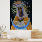 Onze Lady Ostra Brama Moeder van Mercy Black Madon Poster (Keuken)