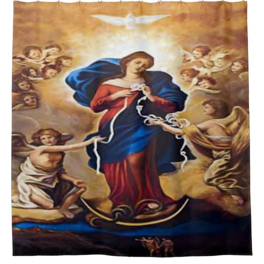 Onze Lady Undoer der Knots Douchegordijn (Voorkant)