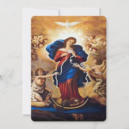 Onze Lady Undoer der Knots Feestdagenkaart (Voorkant)