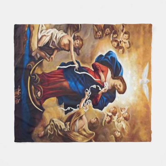 Onze Lady Undoer der Knots Fleece Deken (Voorkant (Horizontaal))