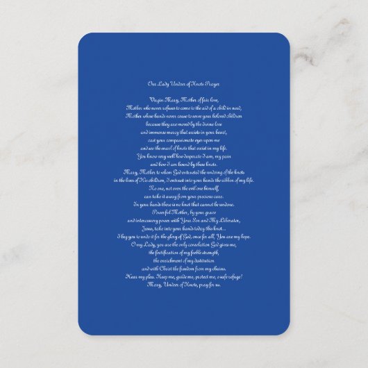 Onze Lady Undoer der Knots Informatiekaartje (Achterkant)