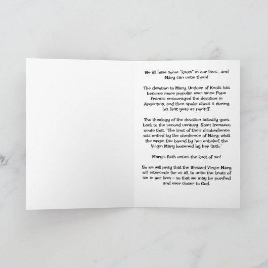 Onze Lady Undoer der Knots Kaart (Binnen)