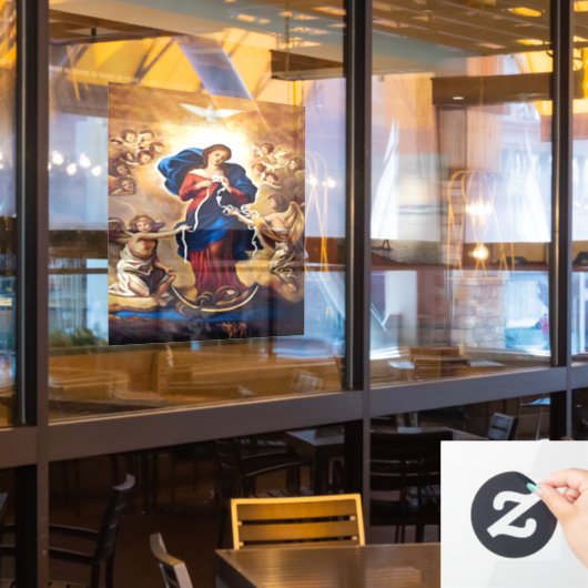 Onze Lady Undoer der Knots Raamsticker (Restaurant Raam)