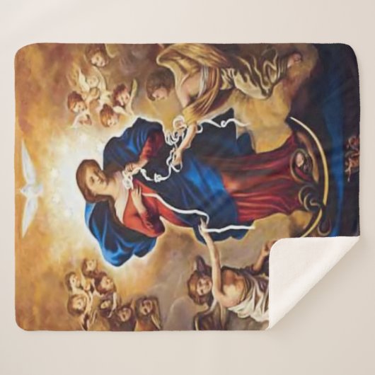 Onze Lady Undoer der Knots Sherpa Deken (Voorkant (horizontaal))