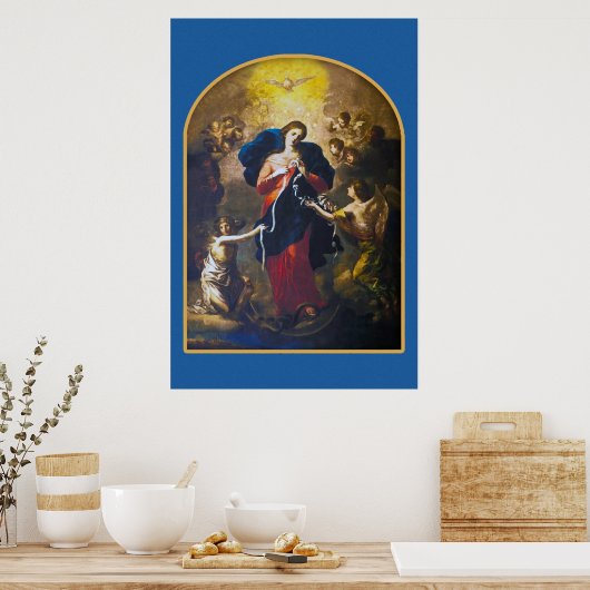 Onze Lady Undoer van Knots Devotional Afbeelding. Poster (Keuken)
