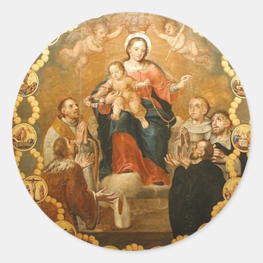 ONZE LADY VAN DE ROSARY RONDE STICKER (Voorkant)