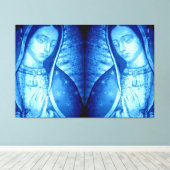 ONZE LADY VAN GUADALUPE BLUE 2 PANEL TERUG CANVAS AFDRUK (Insitu (Houten vloer))