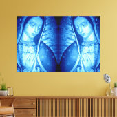 ONZE LADY VAN GUADALUPE BLUE 2 PANEL TERUG CANVAS AFDRUK (Insitu (Woonkamer))