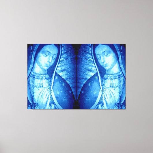 ONZE LADY VAN GUADALUPE BLUE 2 PANEL TERUG CANVAS AFDRUK (Voorkant)