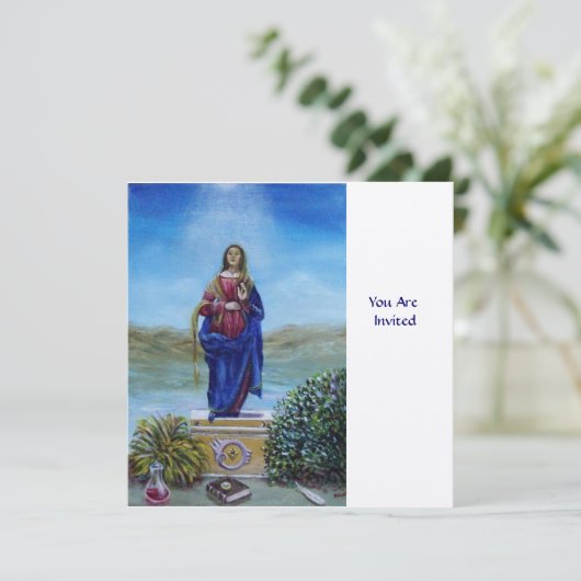 ONZE LADY VAN LICHT, vilt crème Kaart (Staand voorkant)