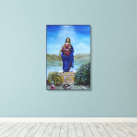 ONZE LADY VAN LICHTE Madonna van maculair begrip Canvas Afdruk (Insitu (Houten vloer))