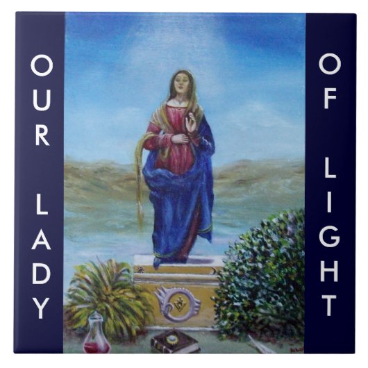 ONZE LADY VAN LICHTE Madonna van maculair begrip Tegeltje (Voorkant)