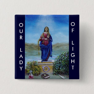 ONZE LADY VAN LICHTE Madonna van maculair begrip Vierkante Button 5,1 Cm