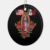 Onze Lady Virgen De Guadalupe Mexicaanse vlag Keramisch Ornament (Links)