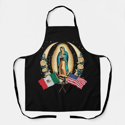 Onze Lady Virgen De Guadalupe Mexicaanse vlag Schort (Voorkant)