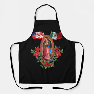 Onze Lady Virgen De Guadalupe Mexicaanse vlag Schort