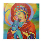 Onze Lady Virgin Mary Madonna en Child Tegeltje (Voorkant)