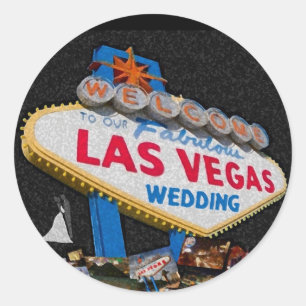 Onze Las Vegas Wedding Sticker met borstelslag t l