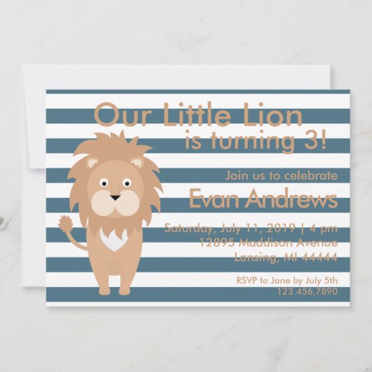 Onze leeuw, Lion Birthday, oerwoud verjaardag Kaart (Voorkant)