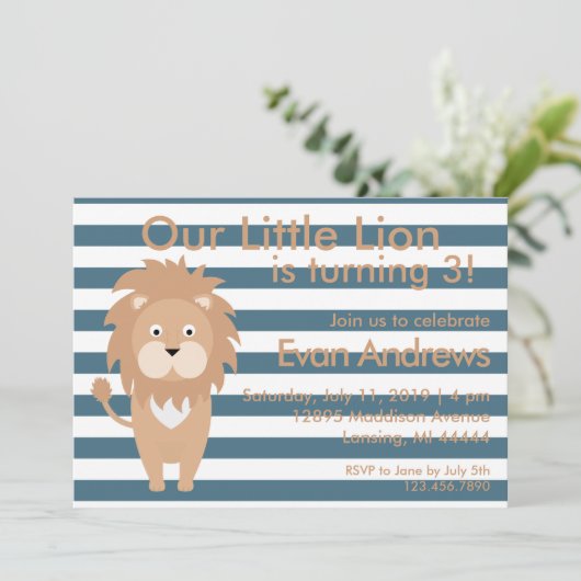 Onze leeuw, Lion Birthday, oerwoud verjaardag Kaart (Staand voorkant)