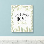 Onze lichte groene startpagina zonder grenzen laat canvas afdruk (Insitu (Houten vloer))